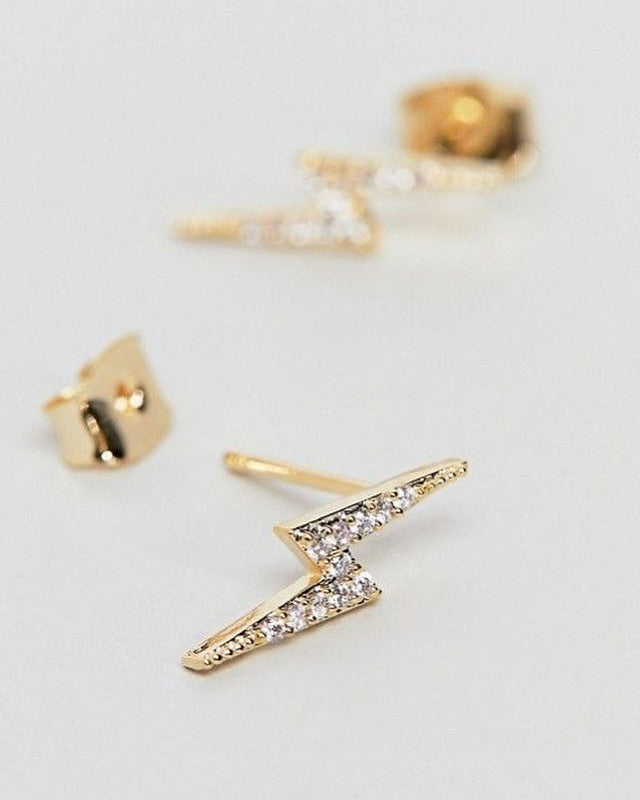 GLEAM Lightning Bolt Stud Earrings