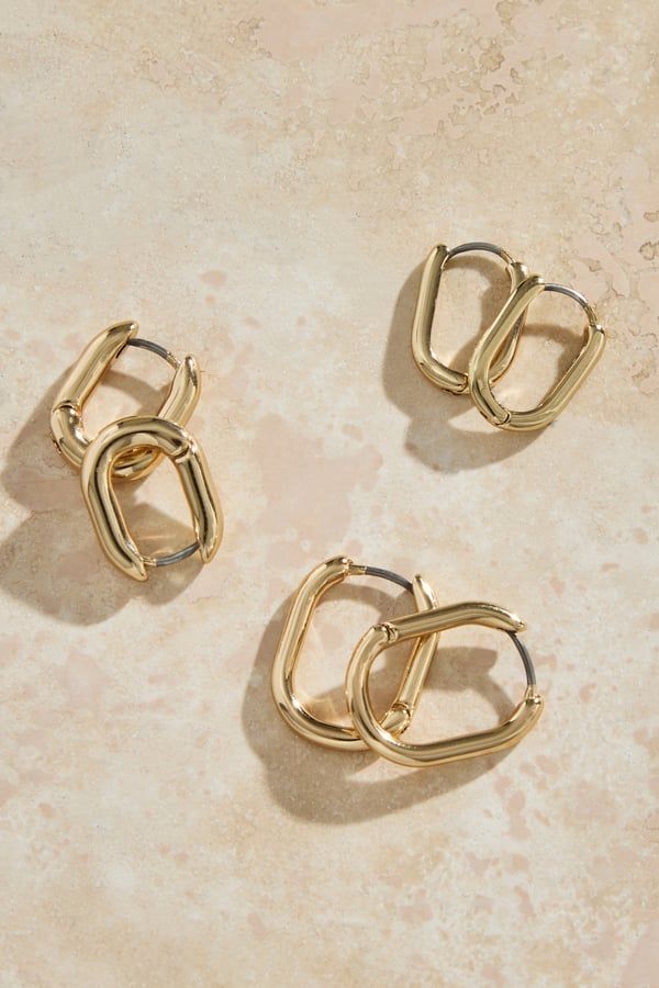 GLEAM Minimalist Square Hoops Set